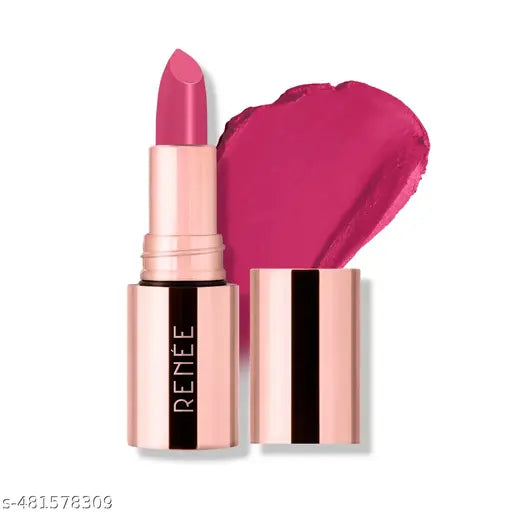 RENEE Everstay Transfer-Proof Matte Lipstick - Pink Aura, Hydrating & Non-Drying, Smudge-Proof, Lightweight, Long Lasting, Intense Pigment, Full Coverage, Vitamin E Infused, For All Occasions, 4.2g