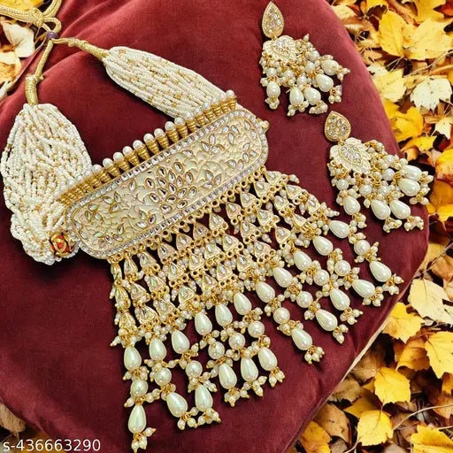Rajasthani Bridal Kundan Aad Jewellery Set For Women & Girls