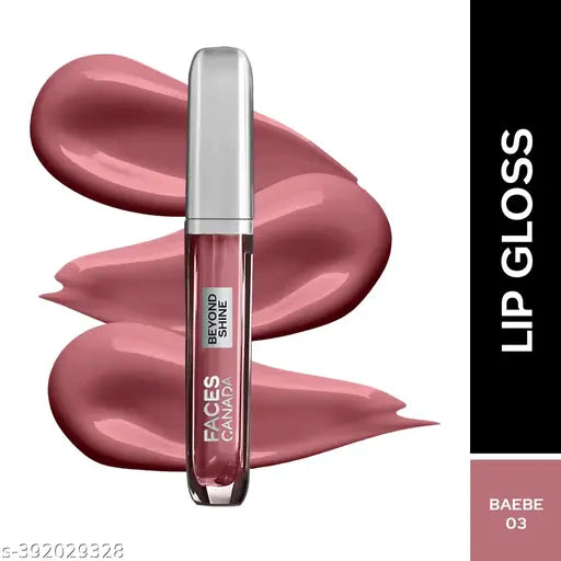 FACES CANADA Beyond Shine Lip Gloss - BAEbe 03, 3.8ml | Lightweight Non-Sticky Luxurious Texture For Glossy Lips | Instant Shine | Fuller, Supple & Plump Lips | 24HR Hydration