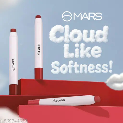 MARS Cloud Kiss Soft-Matte Lip Crayon (1.8gm) (14-PETAL DRIFT) | Infused with Corn & Rice Starch | 8+ Hr Long-Lasting | Feather-Light Texture | One-Stroke Smooth Glide | Full Coverage | Non Drying