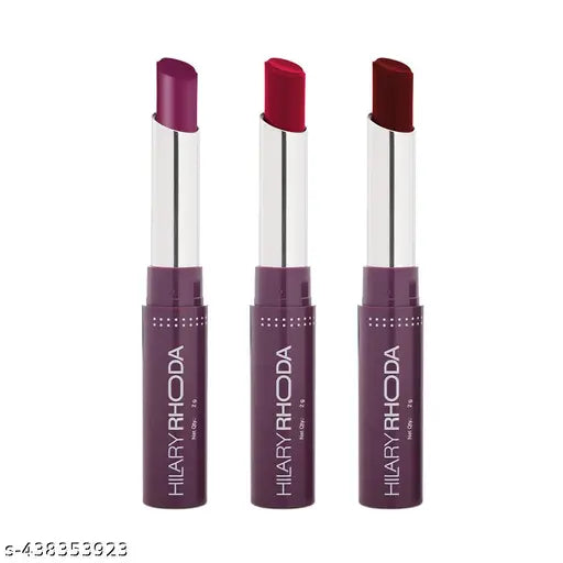 Hilary Rhoda Pro Matte Non-Transfer | 12-Hour Long Stay | Smudge-Proof Lipstick | Highly Pigmented & Intense Matte Finish Lipstick | 2g (Pro Matte Festive Trio)