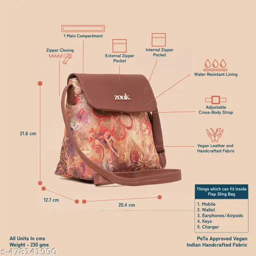 Zouk Flolov Flap Sling Bag