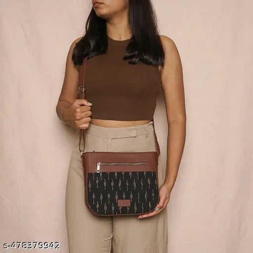 Zouk Ikat GreRed U-Shaped Sling Bag