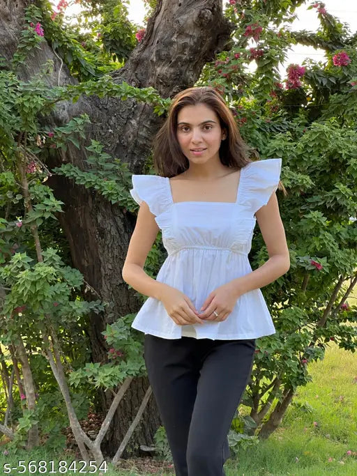 white frill top