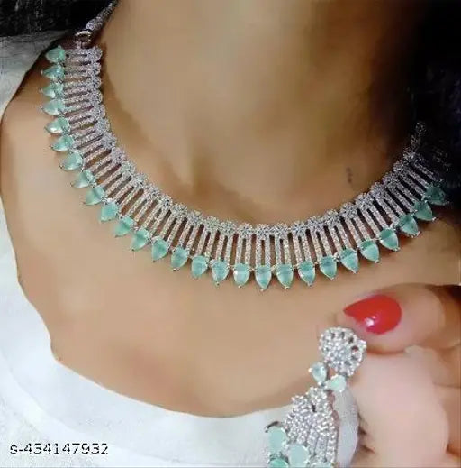 Brass Gold-plated Green Jewel Set NK-31