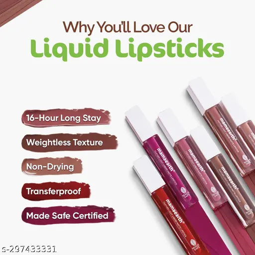 Mamaearth Feather Light Liquid Matte Lipstick with Coconut & Vitamin E for 16-Hour Long Stay (Weightless & Non-Drying) - 06 Red Velvet - 3.5 ml