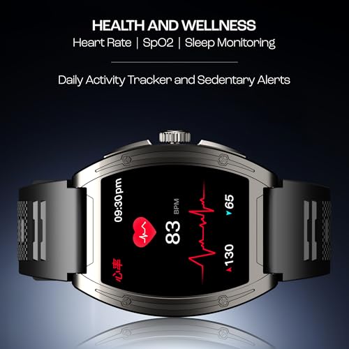 boAt Enigma Ascend Men's Luxury Smart Watch w/ 1.76”(4.47 cm) HD Display, Functional Crown, BT Calling, Upto 5 Days Battery, 100+Sports Modes, 200+Watch Faces, IP68, HR & SPO(Active Black) SaumyasStore