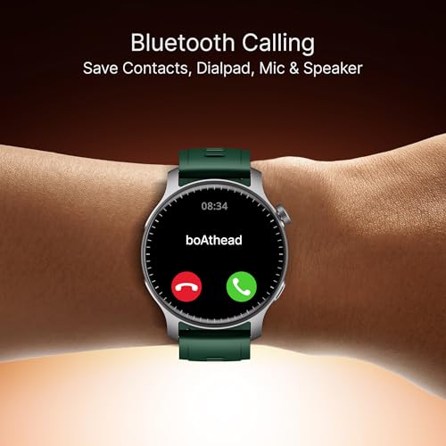 boAt New Launch Ultima Prime smartwatch with 1.43” AMOLED Display, Functional Crown, SOS, BT Calling, Notifications, IP68, Music & Camera Controls, 100+ Sports Modes, Watch Face Studio (Forest Green) SaumyasStore