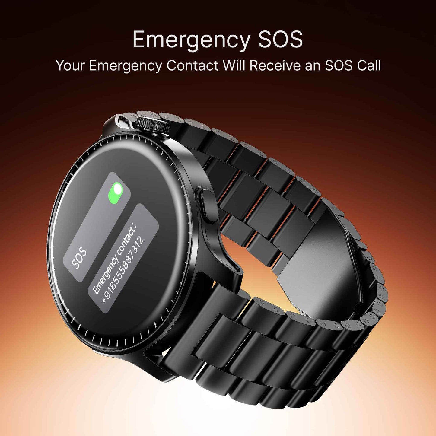 boAt New Launch Ultima Prime smartwatch with 1.43” AMOLED Display, Functional Crown, SOS, BT Calling, Notifications, IP68, Music & Camera Controls, 100+ Sports Modes, Watch Face Studio (Steel Black) SaumyasStore