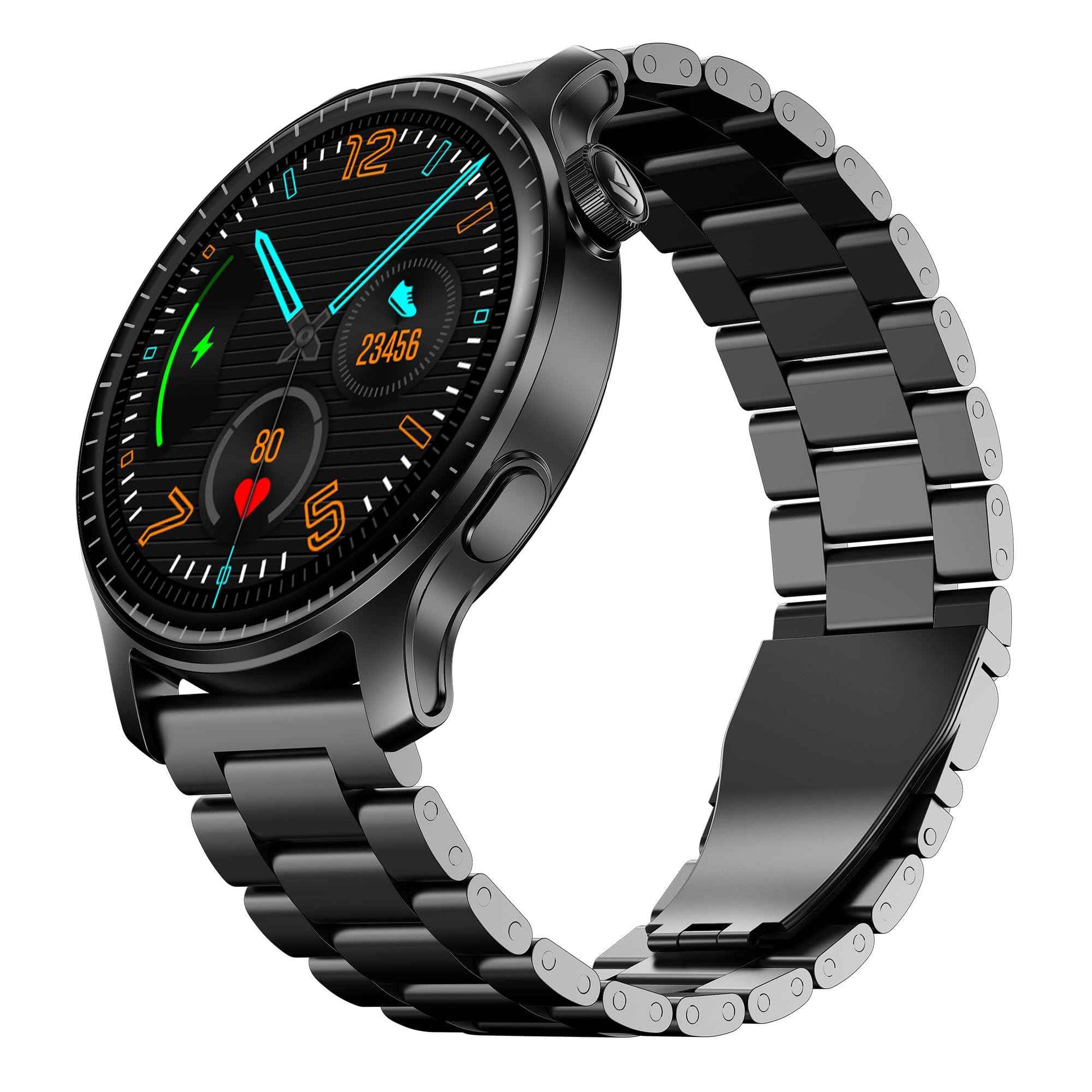 boAt New Launch Ultima Prime smartwatch with 1.43” AMOLED Display, Functional Crown, SOS, BT Calling, Notifications, IP68, Music & Camera Controls, 100+ Sports Modes, Watch Face Studio (Steel Black) SaumyasStore