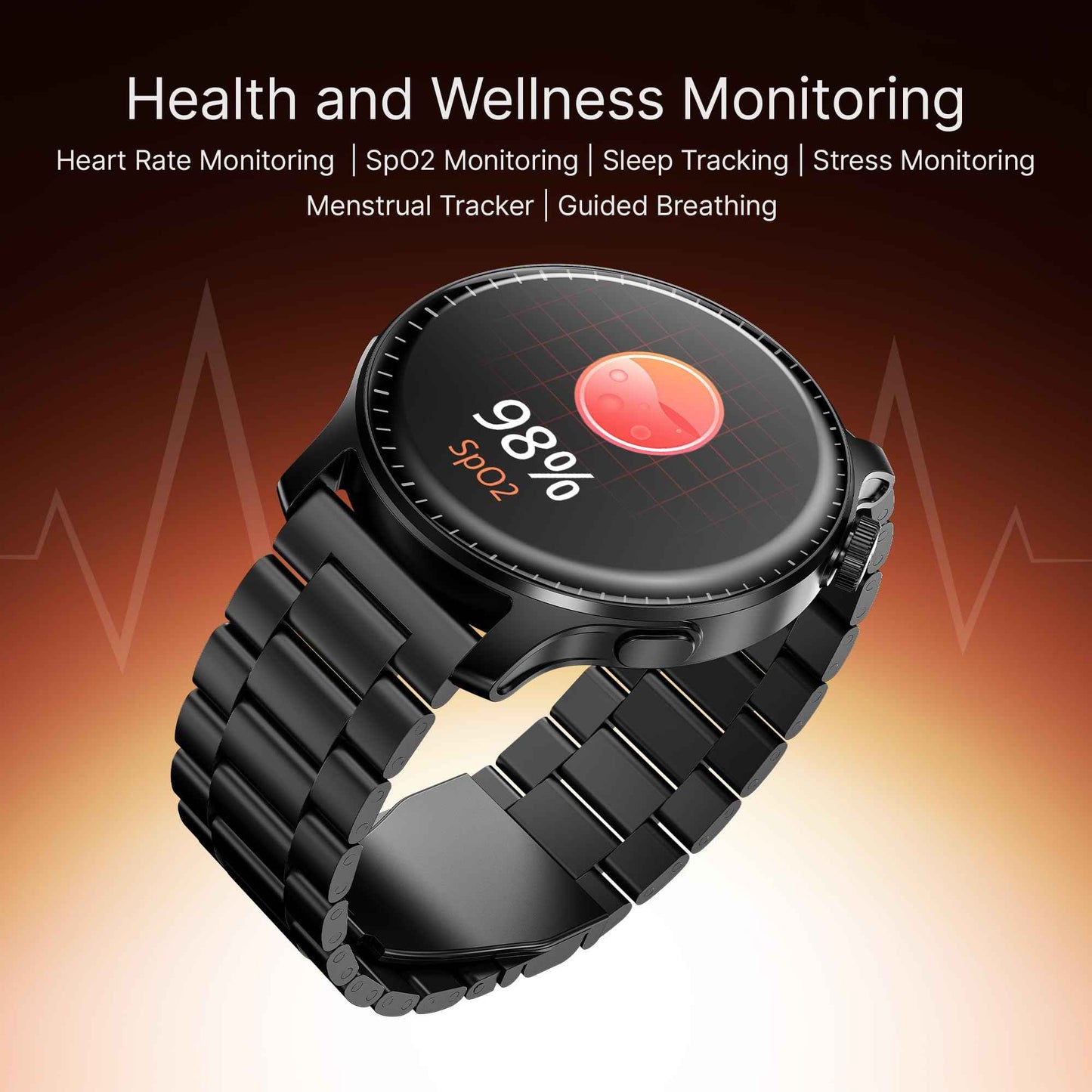 boAt New Launch Ultima Prime smartwatch with 1.43” AMOLED Display, Functional Crown, SOS, BT Calling, Notifications, IP68, Music & Camera Controls, 100+ Sports Modes, Watch Face Studio (Steel Black) SaumyasStore