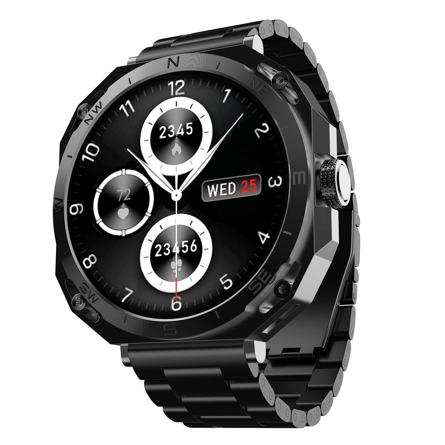 boAt Newly Launched Enigma Z20 Smart Watch with 1.51” HD Display, Luxurious Metal Body Design,Save Upto 250 Contacts,SOS, Password,Built-in Games,Voice Assistant,HR&Sp02 Monitoring,IP68(Metal Black) 