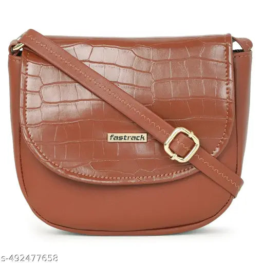 Fastrack Women Croc Textured Structured Sling Bag