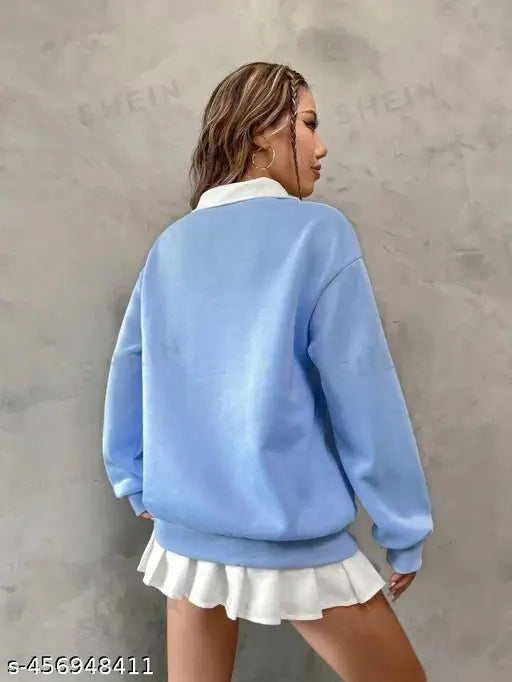 Collar Sweathsirt Full Sleeves Printed Winter Wear for Women