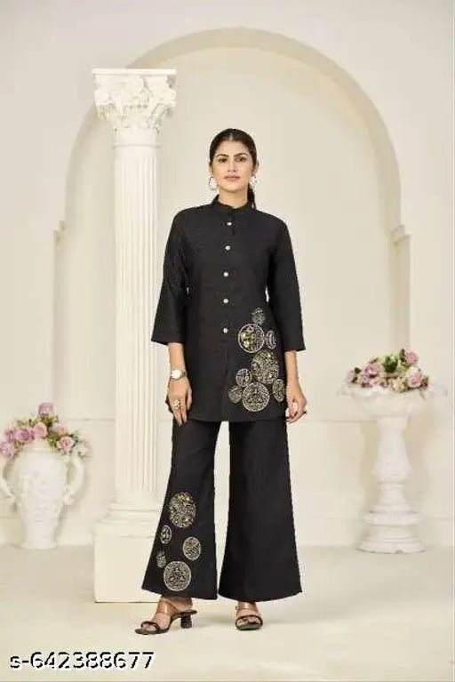 Trendy Designer Code-Set With Embroidered For Women