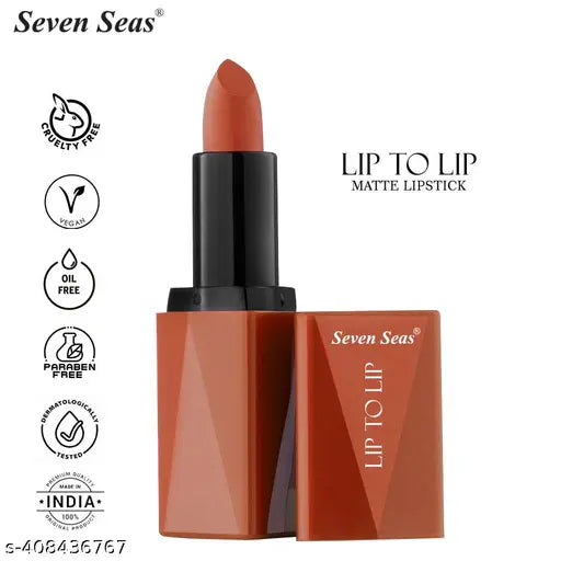 Seven Seas Lip To Lip Matte Lipstick | High Coverage | High Intensity Lipstick (Rose)