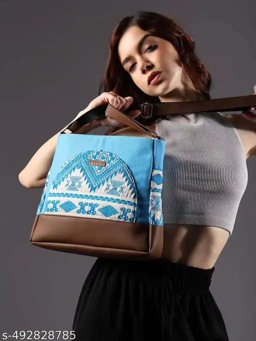 ENSAC Women's Premium Cotton/Full Sling Shoulder Bag | Ladies Purse Handbag | Special & Luxury Gift