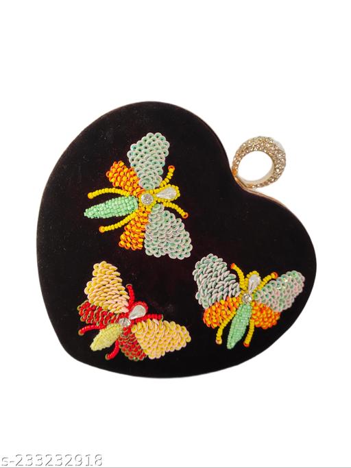 Lemonius Pearls Stylish unique women heart shape clutch