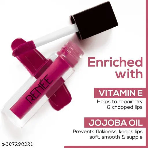 RENEE Stay Forever Matte Liquid Lipstick Combo - Transfer-Proof, Smudge-Proof, Long Lasting, Infused with Vitamin E & Jojoba Oil - Perfect for Gifting, Wedding, Special Occasions, Travel Pack of 10