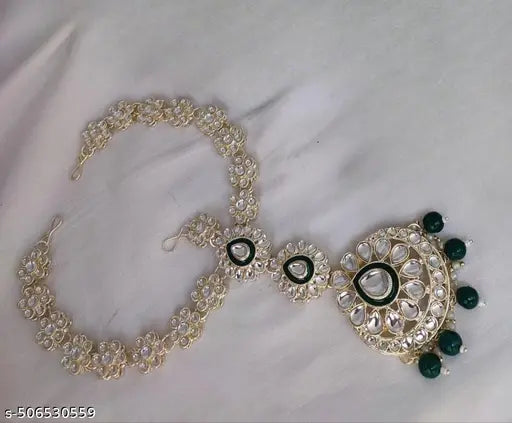 STYLISH KUNDAN CHOKER WEDDING PARTY TRADITIONAL BRIDAL NECKLACE JEWELLERY SET FOR WOMEN