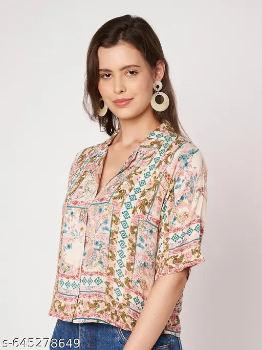 Veldress Women Top  Casual Regular Floral Tunic Printed Stylish Summer Western Fit and Flare