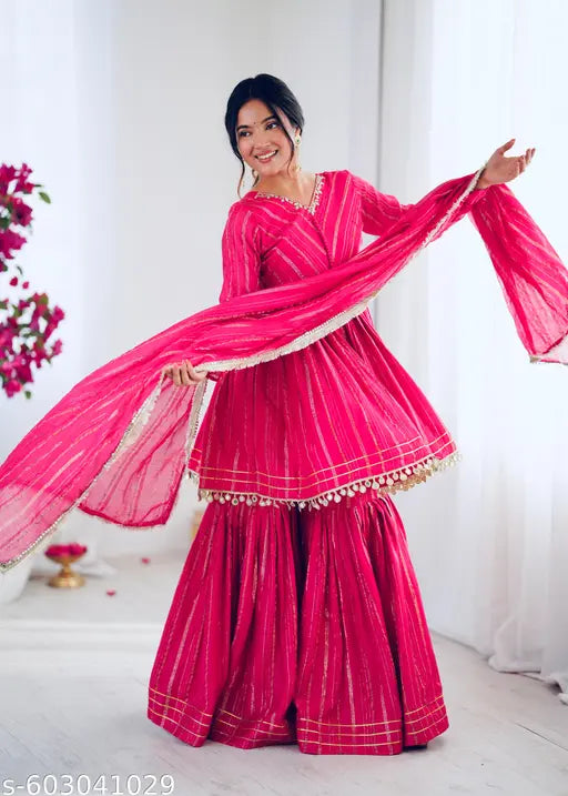Pink sharara