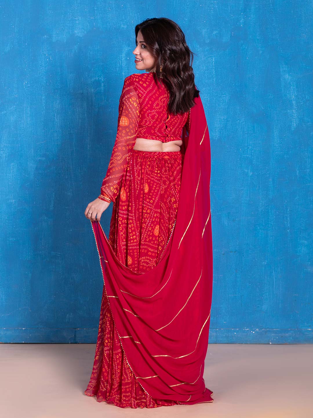 Cosmo Magenta Bandhani Lehenga Set