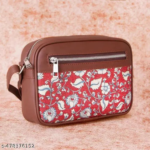 Zouk Chittoor Red Kalamkari Sling Bag