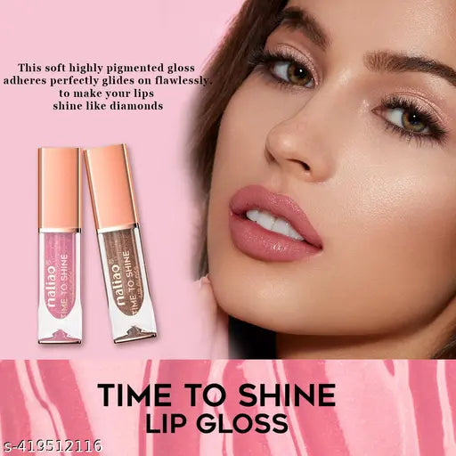 Maliao Time to Shine Lip Gloss - Glossy Brilliance for Stunning Lips (013-TRANSPARENT)