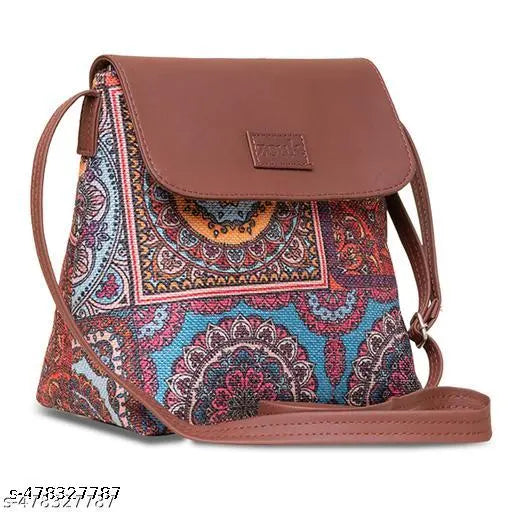 Zouk Multicolor Mandala Print Flap Sling Bag