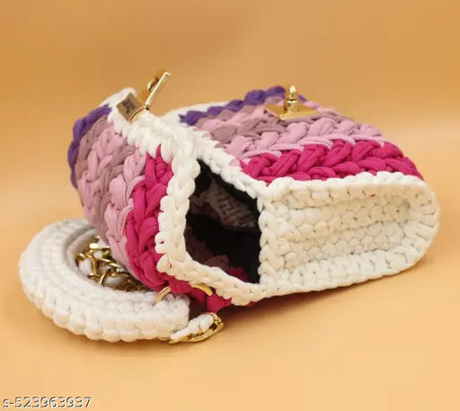 Handcrafted Ethnic Sling Bag with Intricate Tassel Detailing, Chain Shoulder Strap, and Elegant Design - Perfect for Casual and Formal Occasion