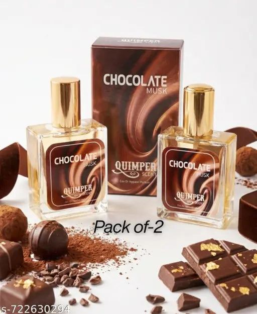 Quimper Chocolate Musk Combo of 2 Unisex Spray Perfume | Choco Vanilla Long-Lasting Sweet & Gourmand Fragrance | Premium for Men & Women