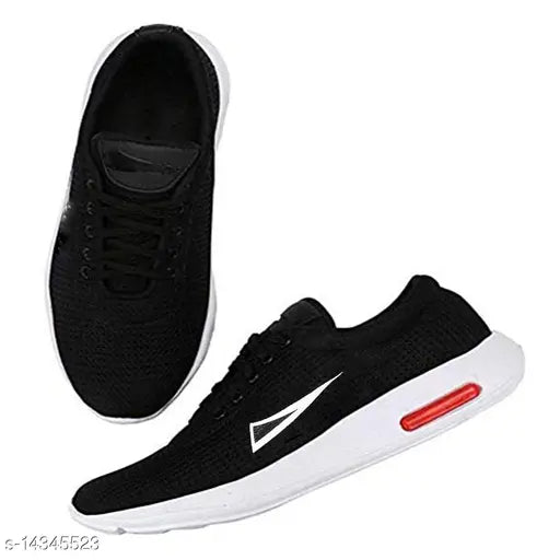 Bersache Men Black Sports Running Shoes