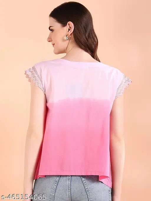 Vibrant pInk Tie-Dye Everywhere Top In Soft Rayon