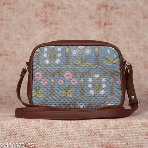 Zouk Jaipur Fresco Blue Sling Bag
