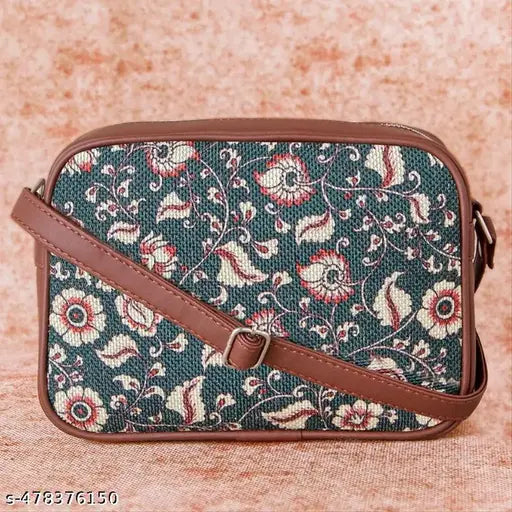 Zouk Chittoor Blue Kalamkari Sling Bag