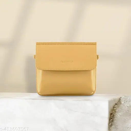 Fastrack Women's Solid Sling Bag Mustard