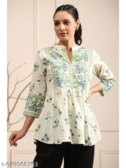 WOMEN'S COTTON TUNIC ANARKALI TOP