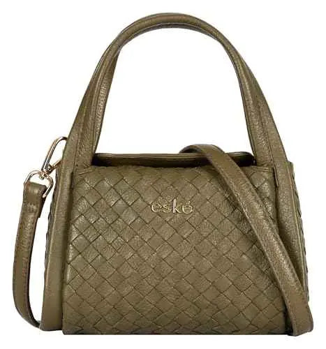 eske Adeline Braided Genuine Leather Women Satchel (Taupe) SaumyasStore