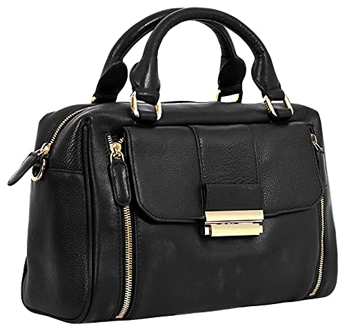 eske Christine - Genuine Leather Handbag - Spacious Compartments - Work and Travel Bag - Durable - Water Resistant - Adjustable Strap - Detachable Adjustable shoulder strap - For Women 