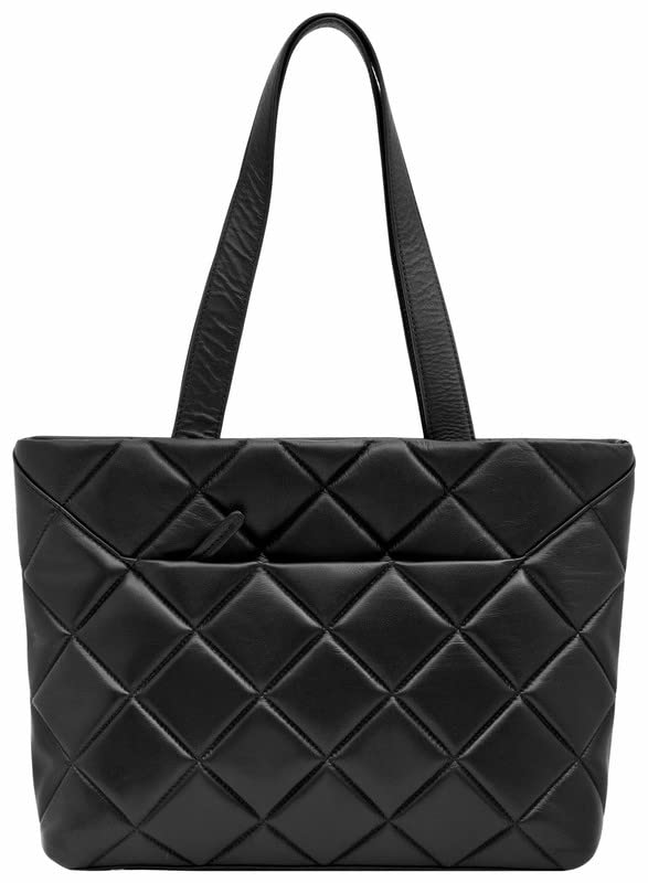 eske Elif- Genuine Leather Tote Handbag For Women - Spacious Compartments - Work and Travel Bag - Durable - Water Resistant - Adjustable Strap 