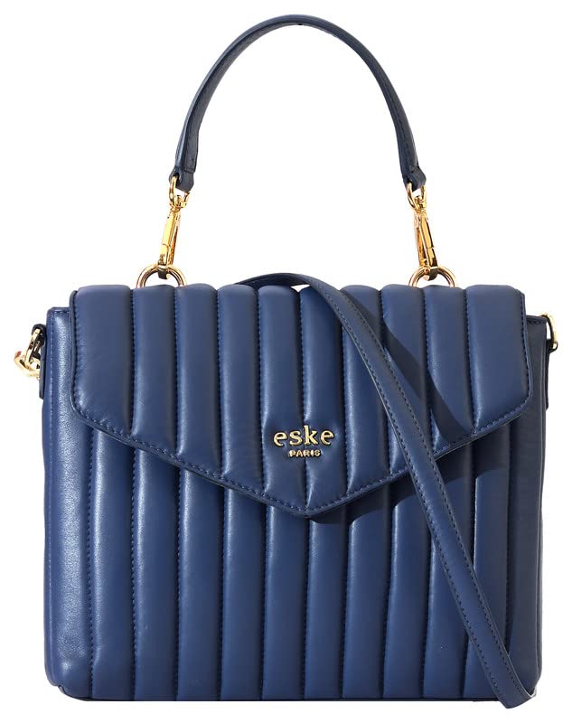 eske Quilted Square Satchel Handbag For Women (Royal Blue) 