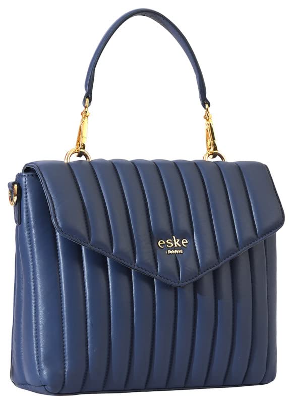 eske Quilted Square Satchel Handbag For Women (Royal Blue) 