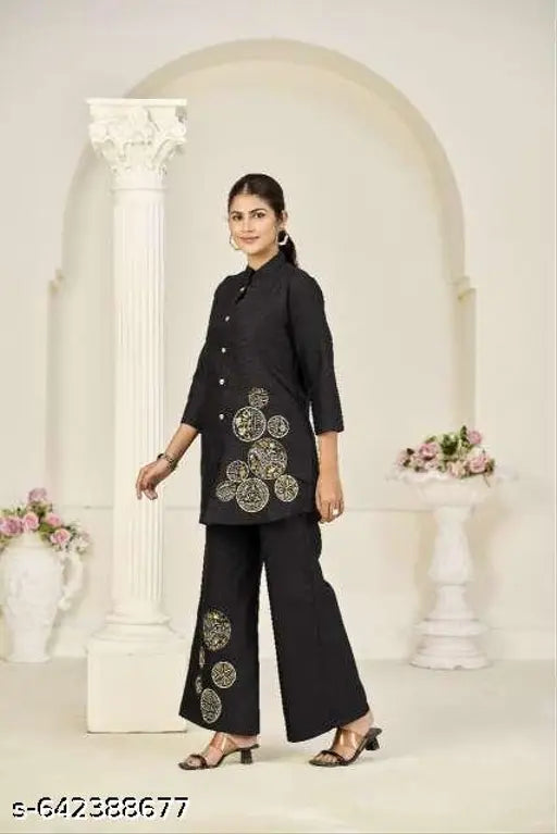 Trendy Designer Code-Set With Embroidered For Women