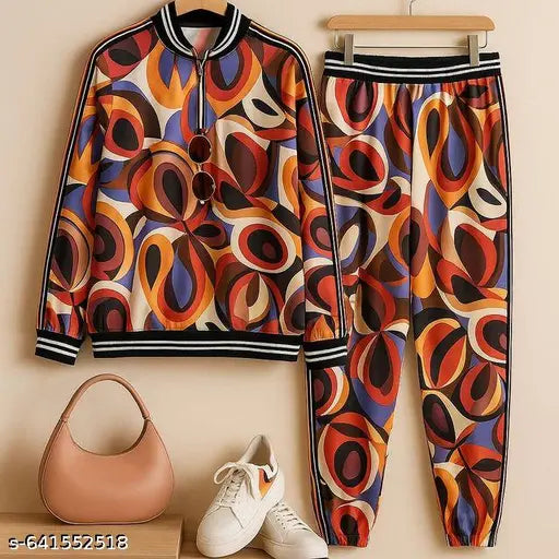 Austivo Women Winter Graphic Co-ord set
