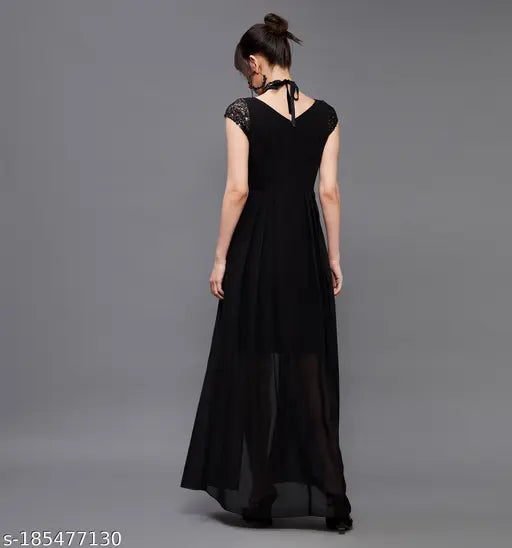 Miss Chase Women's Solid Black Dresses