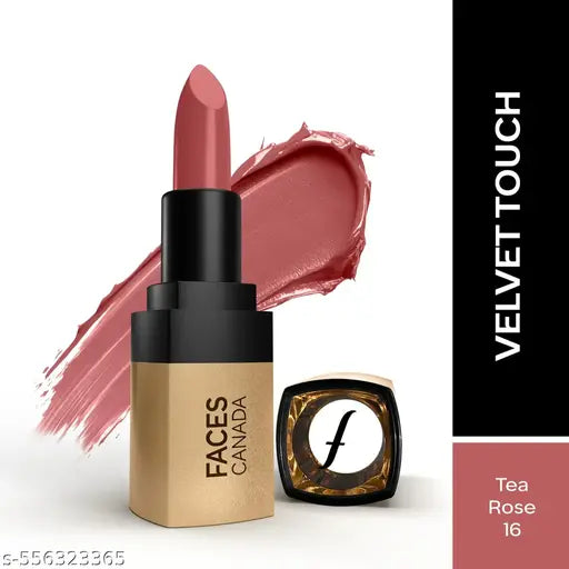 FACES CANADA Comfy Matte Velvet Touch Lipstick - Tea Rose 16, 4.2g | Velvety Matte Finish | 8HR Longstay | Intense Colour | Hydrating Lips | Smooth Application | Foodproof & Crackproof