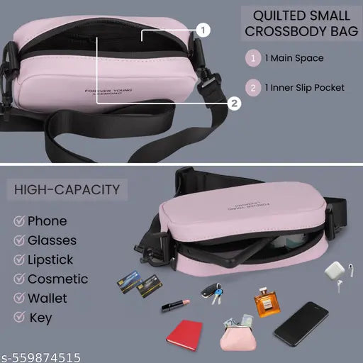 Crossbody Sling Bag for Women & Girls | Compact Shoulder Purse For Travel, Shopping & Casual Wear | Lightweight Everyday Side Bag,  Fashion Sling Bag for Girls & Women | Multipurpose Shoulder Pouch for Mobile, Wallet, Keys & Makeup, Trendy Daily Mini Purs