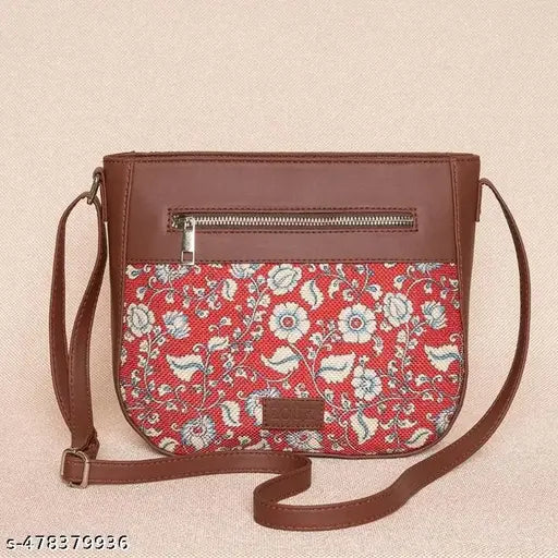 Zouk Chittoor Red Kalamkari U-Shaped Sling Bag