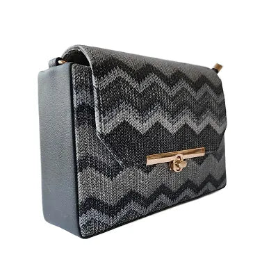 finery premium and classy sling/hand bags with textured designed (black) 